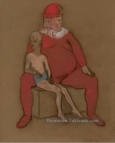 Bouffon et jeune acrobate 3 1905 cubiste Pablo Picasso Peintures à l'huile
